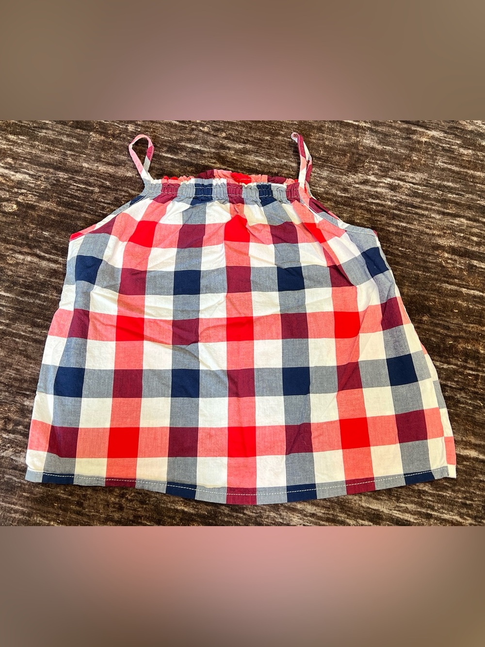Girls Red, Navy & White Gingham OshKosh Tank Top